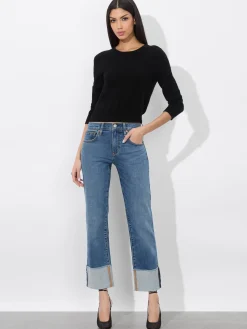 Alice and Olivia JEANS*ABILENE CUFFED JEAN