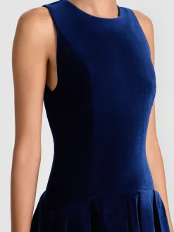 Alice and Olivia MINI*ADLEY VELVET MINI DRESS