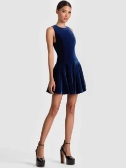 Alice and Olivia MINI*ADLEY VELVET MINI DRESS