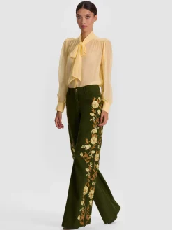 Alice and Olivia ANDREW PANT|JADE MESH BUTTON DOWN*AKERS EMBROIDERED PANT
