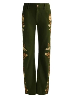 Alice and Olivia ANDREW PANT|JADE MESH BUTTON DOWN*AKERS EMBROIDERED PANT