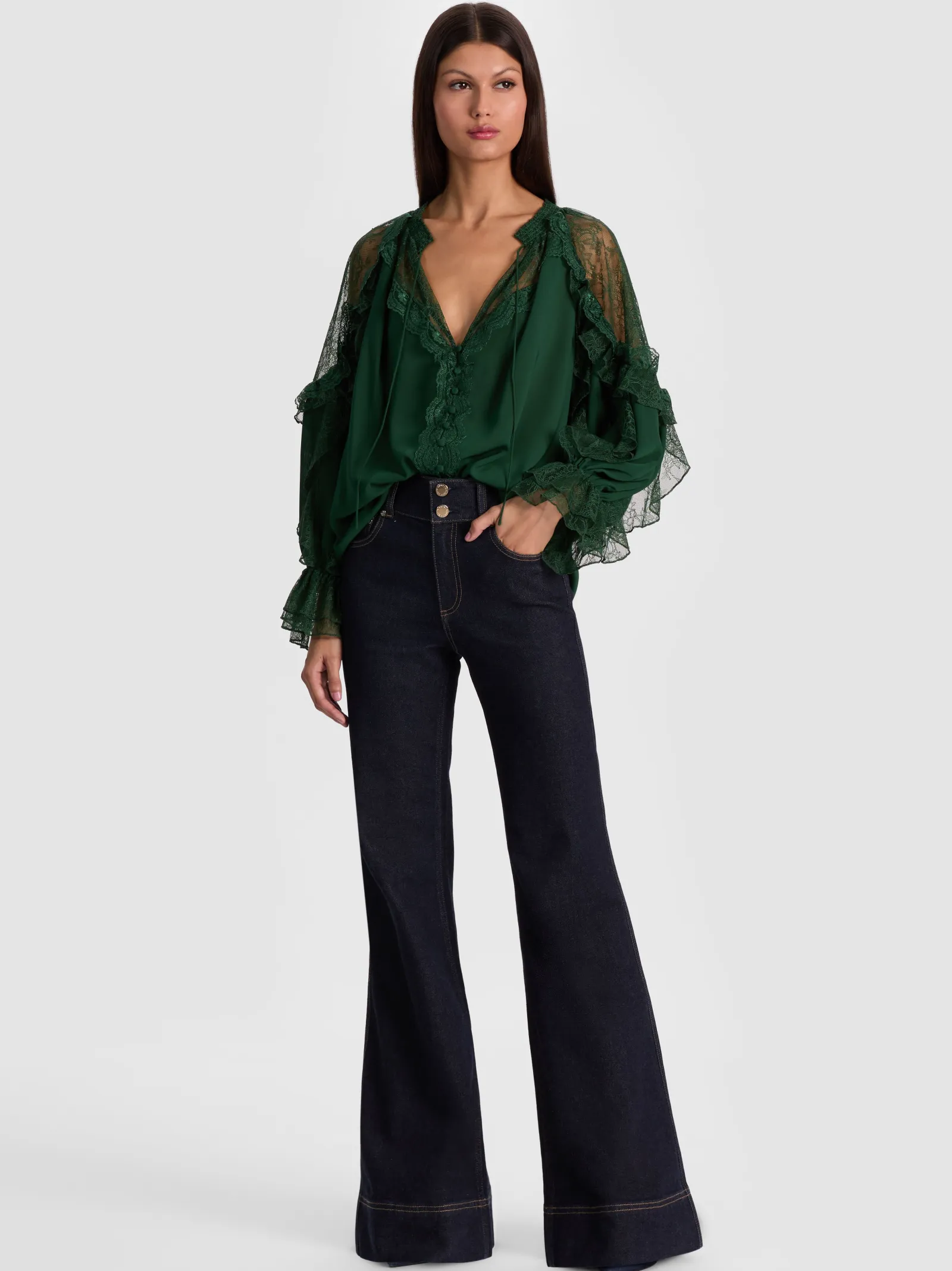 Alice and Olivia BLOUSES*ALEENA LACE BLOUSE