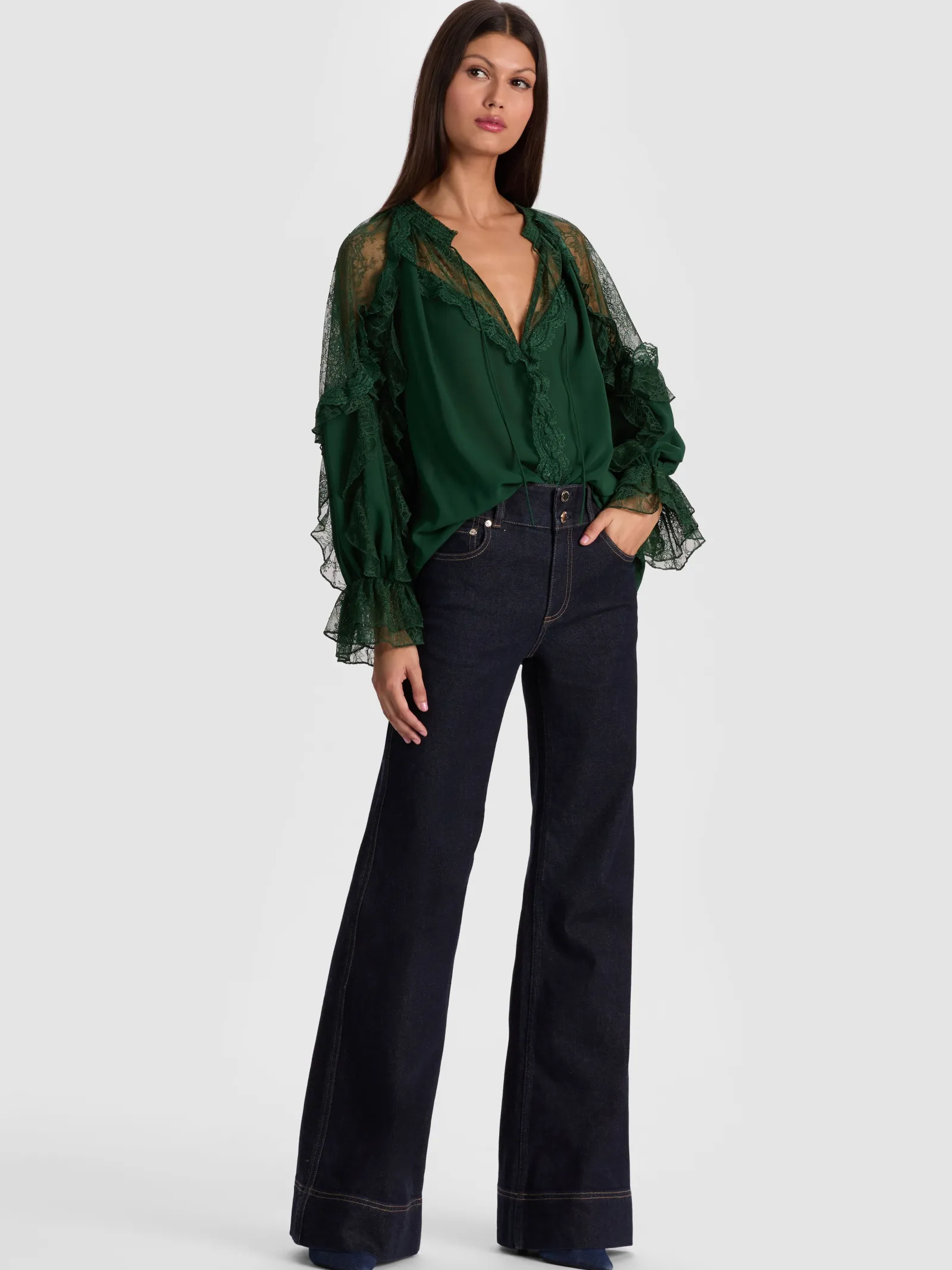 Alice and Olivia BLOUSES*ALEENA LACE BLOUSE