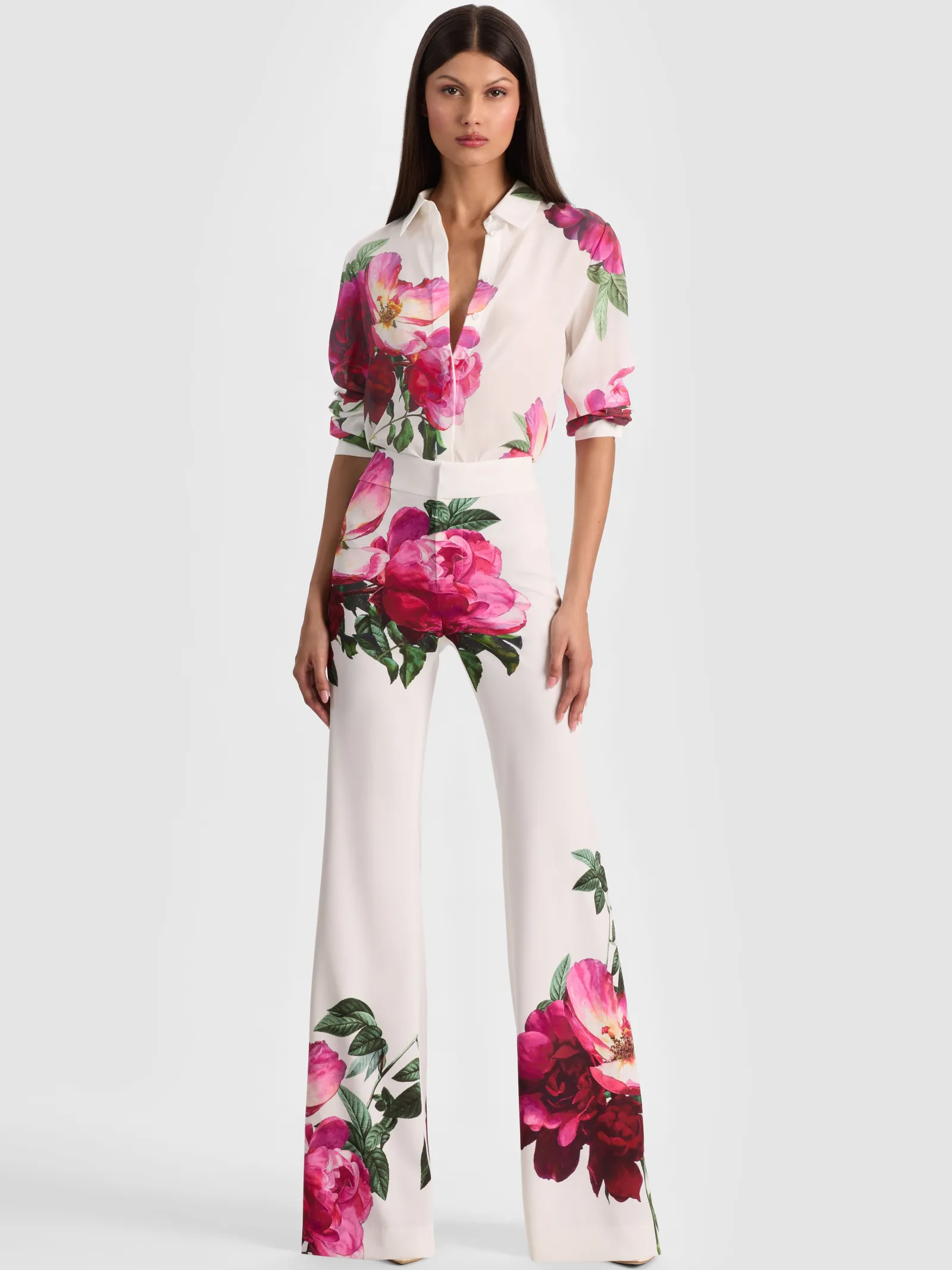 Alice and Olivia ANDREW PANT|JADE MESH BUTTON DOWN*ANDREW PANT