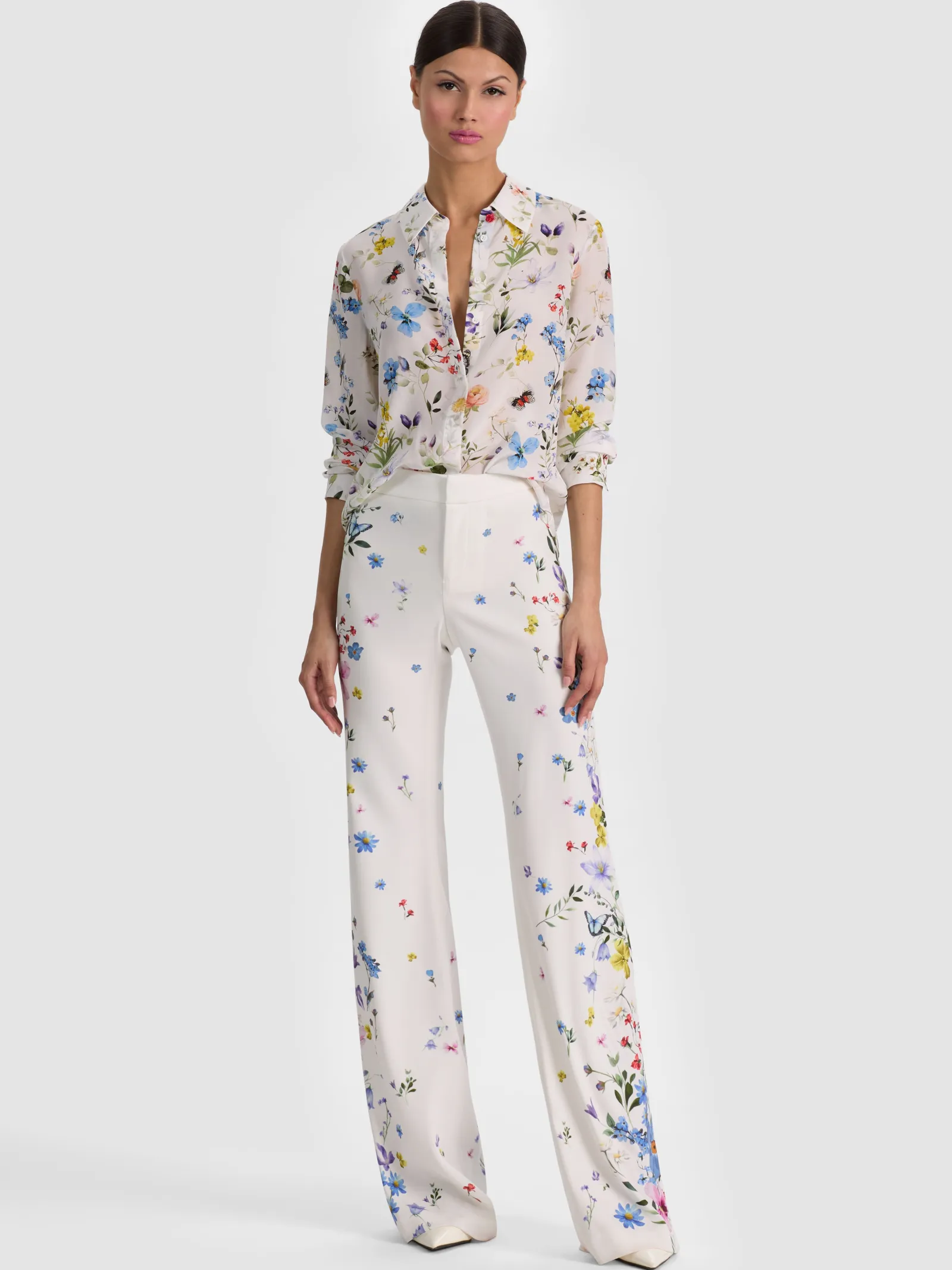 Alice and Olivia ANDREW PANT|JADE MESH BUTTON DOWN*ANDREW PANT
