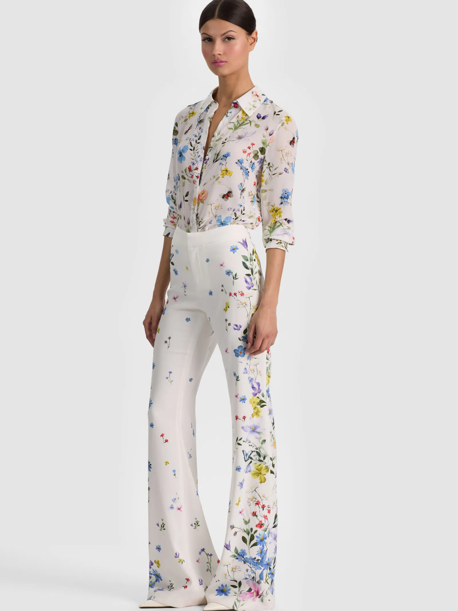 Alice and Olivia ANDREW PANT|JADE MESH BUTTON DOWN*ANDREW PANT
