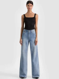 Alice and Olivia BODYSUITS*ANNIKA LACE BODYSUIT