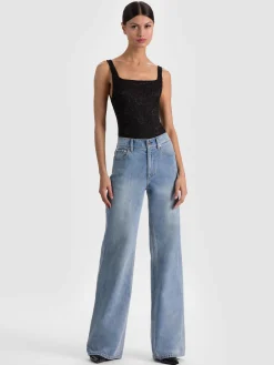 Alice and Olivia BODYSUITS*ANNIKA LACE BODYSUIT