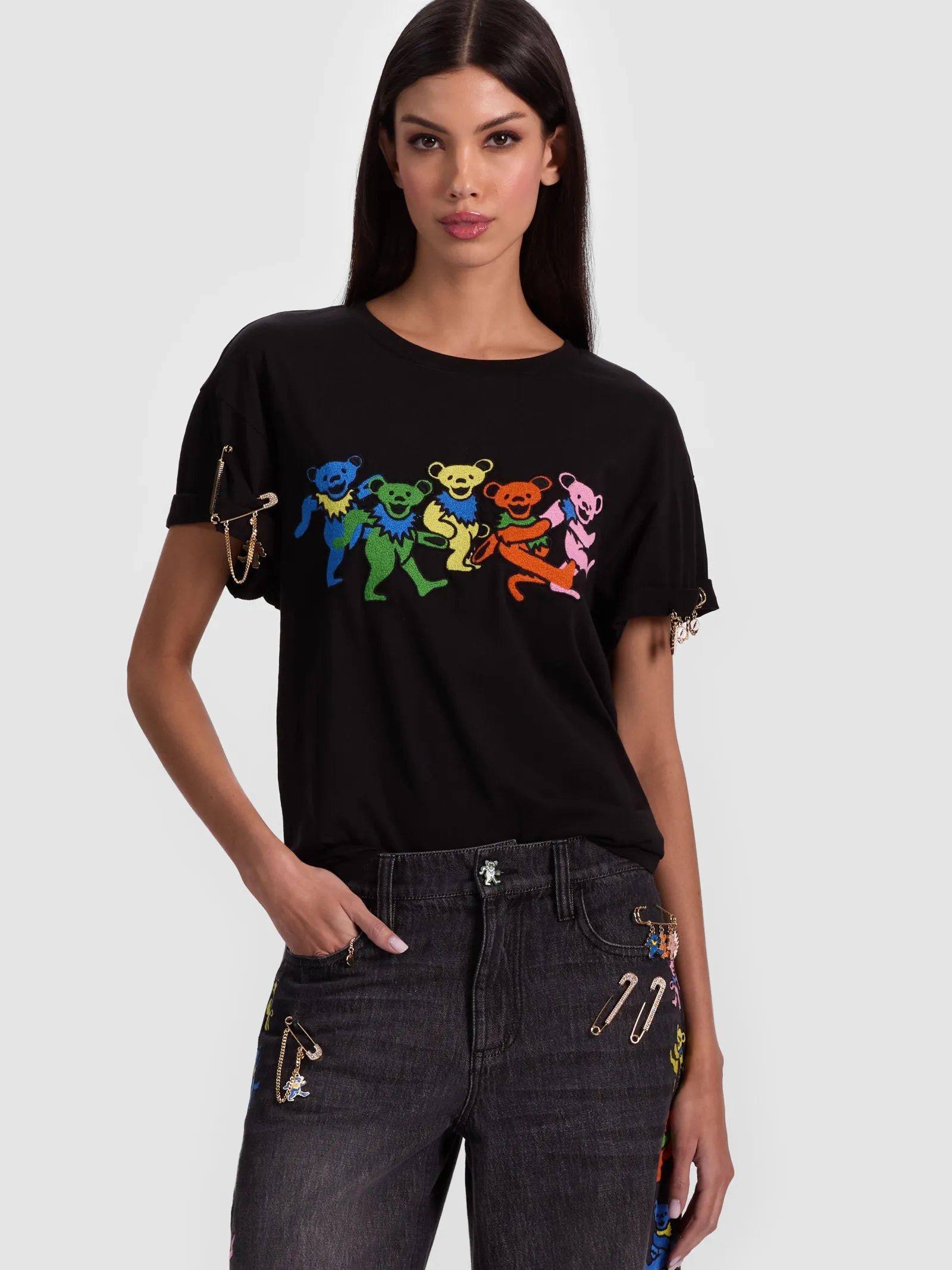 Alice and Olivia FRIENDS + FAMILY*A+O X GRATEFUL DEAD EVAN TEE