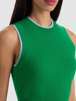 Alice and Olivia PULLOVERS*ARACELI TWO TONE CASHMERE TANK