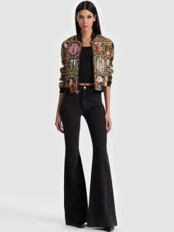 Alice and Olivia JACKETS*ASHER EMBELLISHED VARSITY JACKET