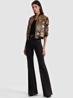Alice and Olivia JACKETS*ASHER EMBELLISHED VARSITY JACKET
