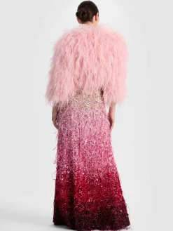 Alice and Olivia MAXI*ASHTON FEATHERED SKIRT
