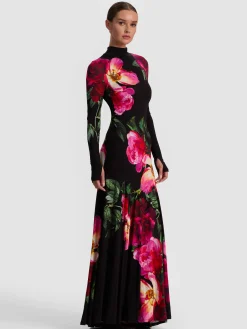 Alice and Olivia MAXI*AUGUSTA OPEN BACK MAXI DRESS
