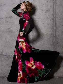 Alice and Olivia MAXI*AUGUSTA OPEN BACK MAXI DRESS