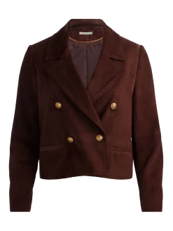 Alice and Olivia LEATHER + SUEDE*AVERY SUEDE DOUBLE BREASTED BLAZER
