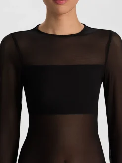 Alice and Olivia BODYSUITS*BANDEAU LONG SLEEVE BODYSUIT