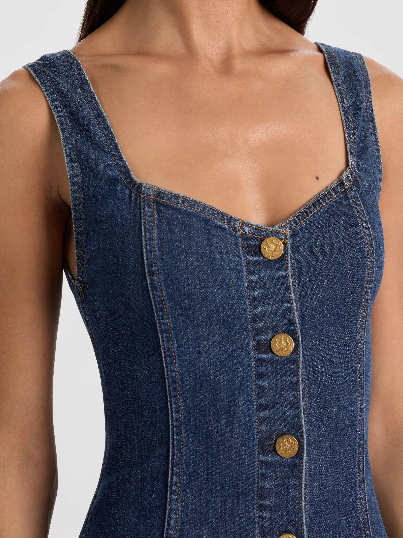 Alice and Olivia MINI*BEA DENIM MINI DRESS