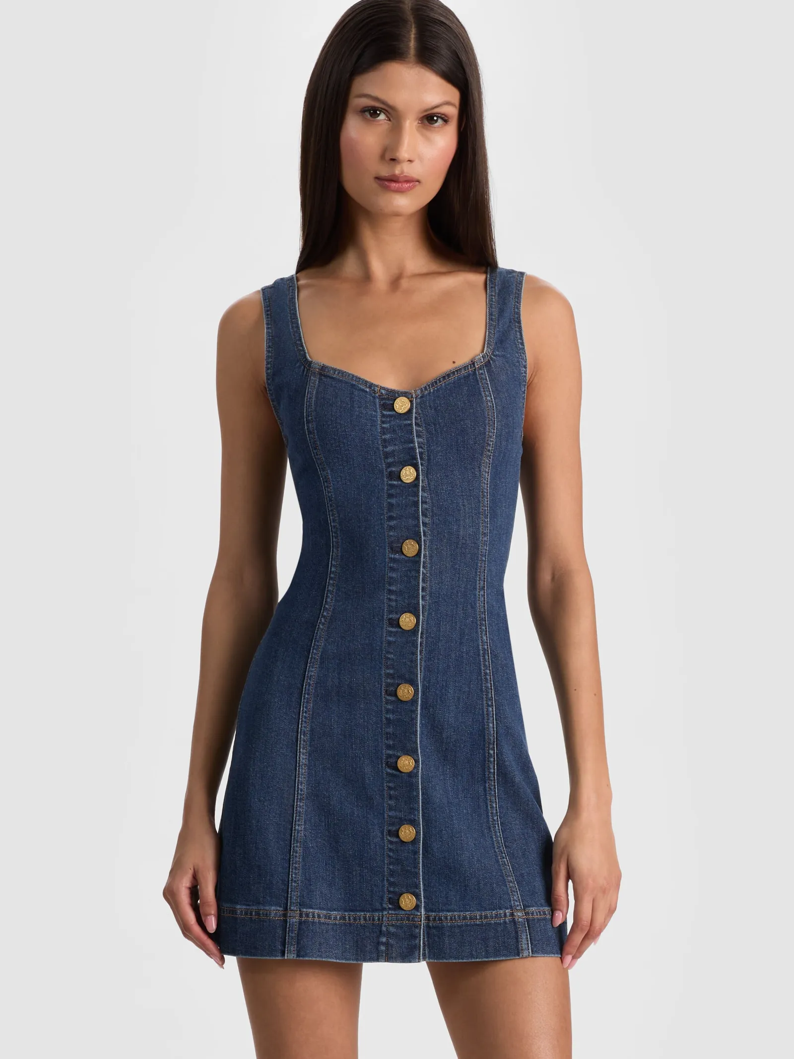 Alice and Olivia MINI*BEA DENIM MINI DRESS
