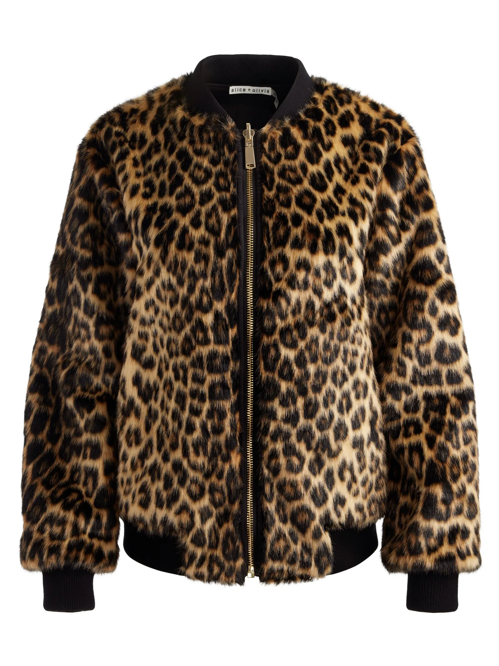 Alice and Olivia ANDREW PANT|JADE MESH BUTTON DOWN*BECKY REVERSIBLE FAUX FUR BOMBER JACKET