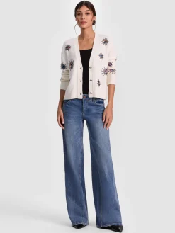 Alice and Olivia CARDIGANS*BRADLEY SHORT EMBELLISHED CARDIGAN