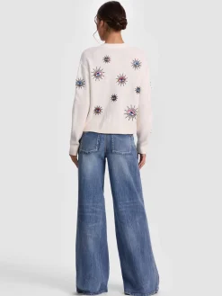 Alice and Olivia CARDIGANS*BRADLEY SHORT EMBELLISHED CARDIGAN