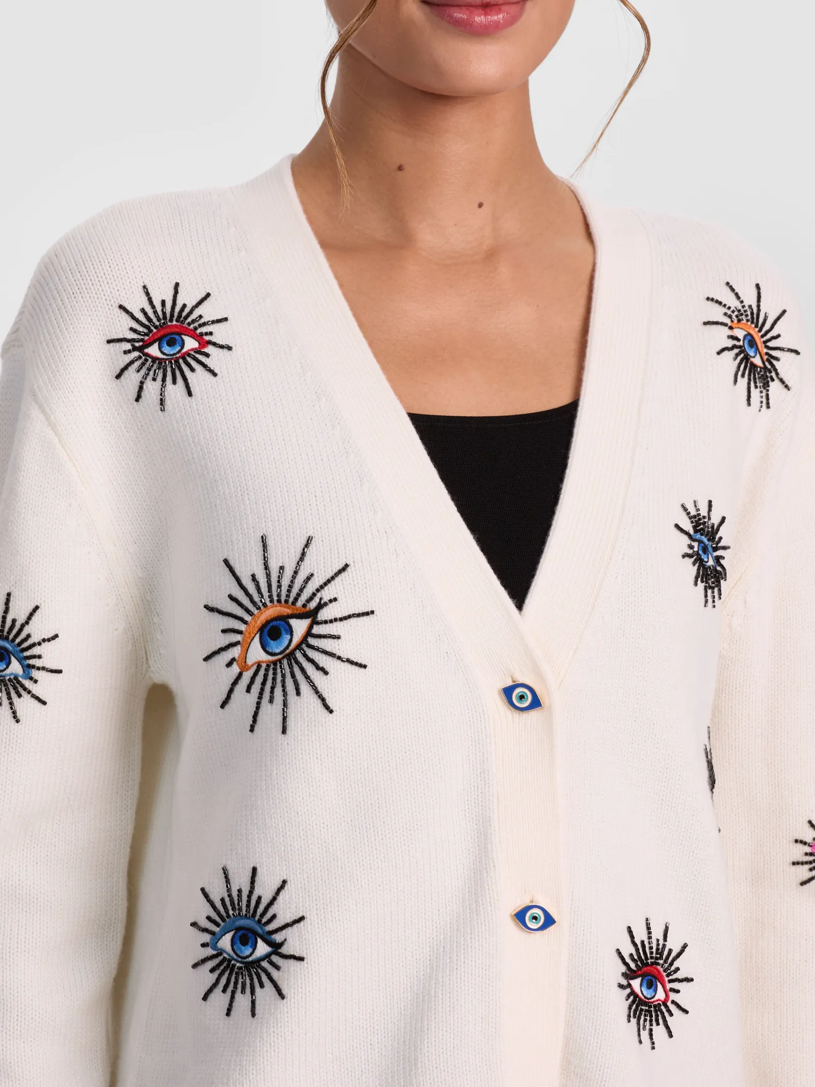 Alice and Olivia CARDIGANS*BRADLEY SHORT EMBELLISHED CARDIGAN