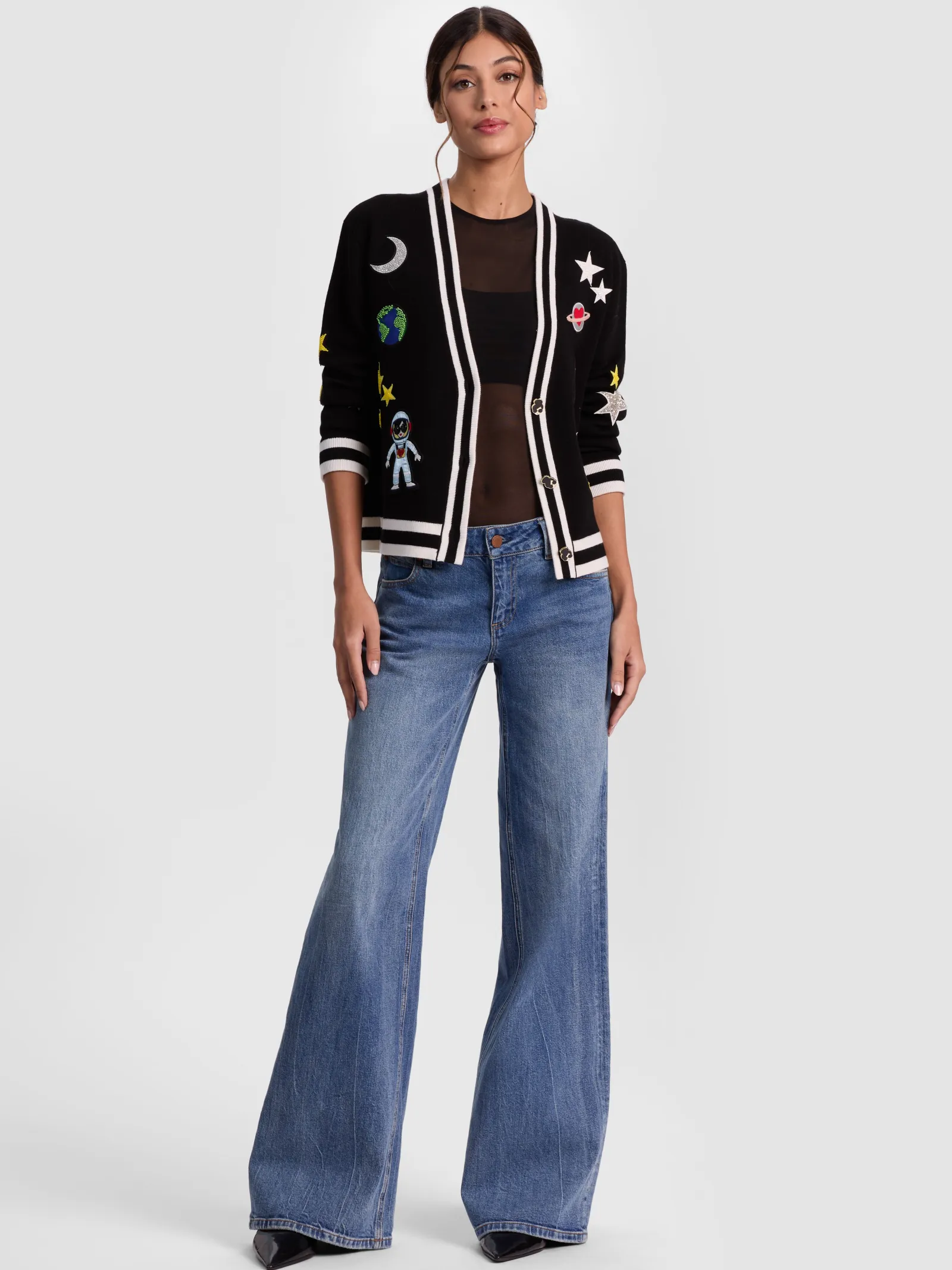 Alice and Olivia CARDIGANS*BRADLEY SPACE STACEFACE CARDIGAN