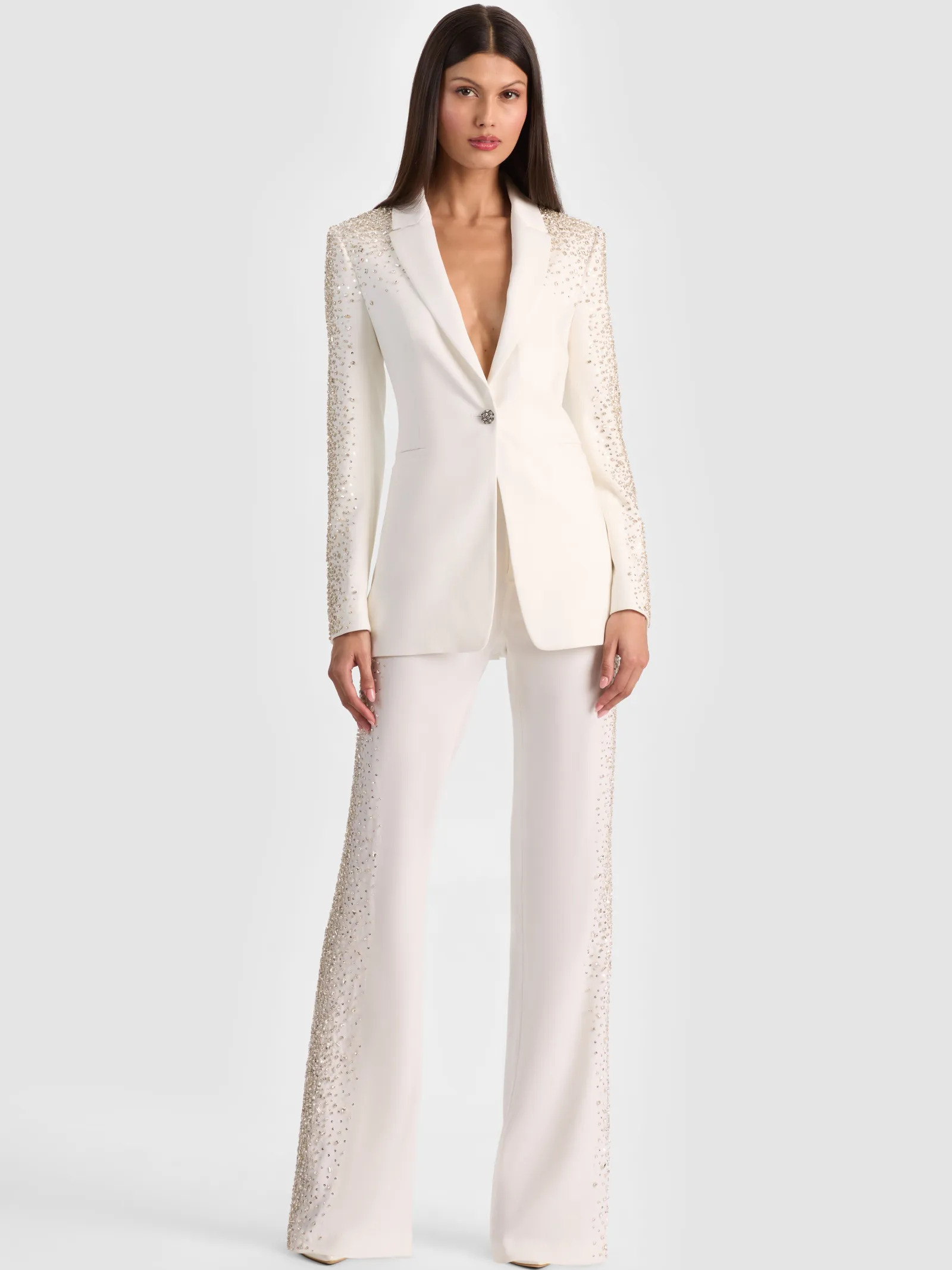 Alice and Olivia BLAZERS*BREANN EMBELLISHED FITTED BLAZER