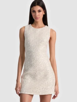 Alice and Olivia MINI*CADE EMBELLISHED TWEED MINI DRESS