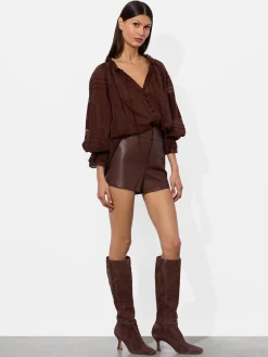 Alice and Olivia SHORTS*CADY LEATHER SHORT