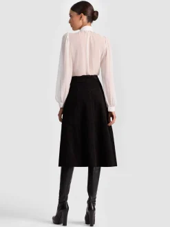 Alice and Olivia MIDI*CALICA SUEDE MIDI SKIRT