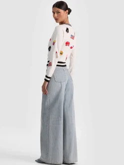 Alice and Olivia PULLOVERS*CAROLANN AMERICANA SHRUNKEN PULLOVER