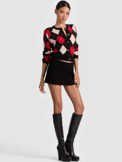 Alice and Olivia CARDIGANS*CAROLEE ARGYLE CARDIGAN