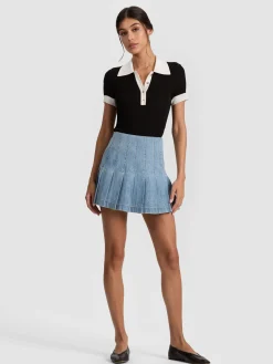 Alice and Olivia MINI*CARTER DENIM SKIRT