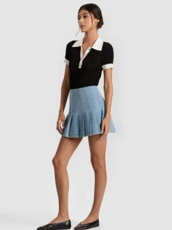 Alice and Olivia MINI*CARTER DENIM SKIRT