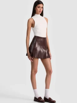 Alice and Olivia MINI*CARTER VEGAN MINI SKIRT