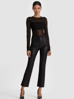 Alice and Olivia LEATHER AND SUEDE*CASEY LEATHER ANKLE PANT