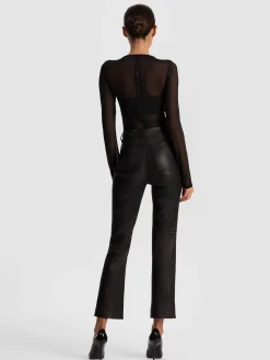 Alice and Olivia LEATHER AND SUEDE*CASEY LEATHER ANKLE PANT