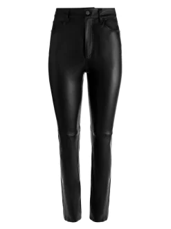 Alice and Olivia LEATHER AND SUEDE*CASEY LEATHER ANKLE PANT