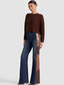 Alice and Olivia PULLOVERS*CECILIE CASHMERE CABLEKNIT PULLOVER