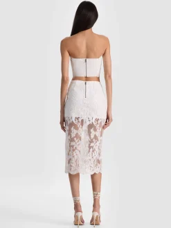 Alice and Olivia CROP TOPS*CERESI EMBELLISHED LACE BANDEAU TOP