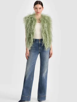 Alice and Olivia JACKETS*CHANDA FEATHERED VEST
