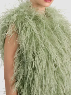 Alice and Olivia JACKETS*CHANDA FEATHERED VEST