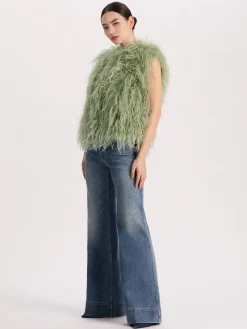 Alice and Olivia JACKETS*CHANDA FEATHERED VEST