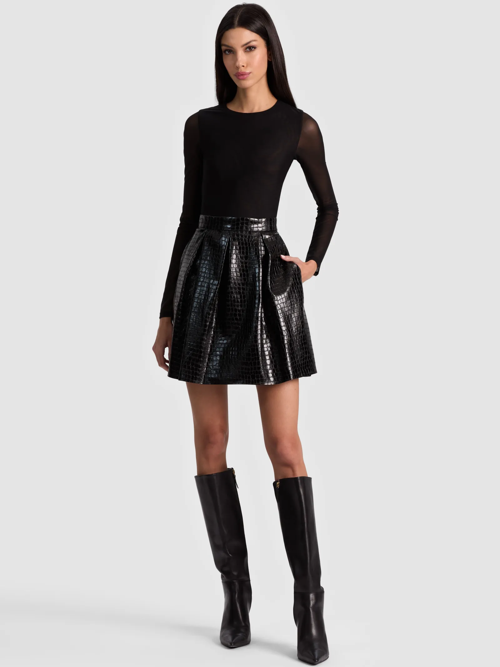 Alice and Olivia MINI*CHARA VEGAN MINI DRESS