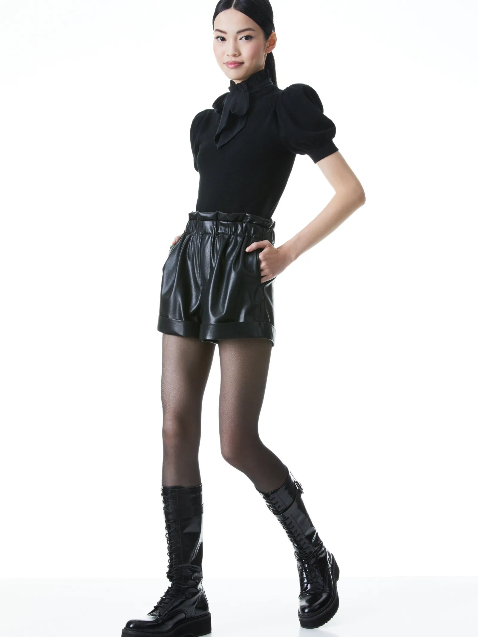 Alice and Olivia PULLOVERS*CHASE PUFF SLEEVE SWEATER
