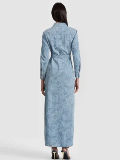 Alice and Olivia MAXI*CHASSIDY DENIM SHIRT DRESS