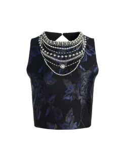Alice and Olivia CROP TOPS*CHERRA EMBELLISHED CROP TOP