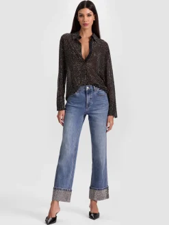 Alice and Olivia JEANS*CHIC EMBELLISHED ANKLE JEAN